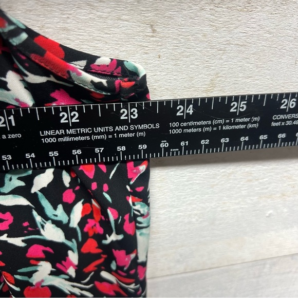Tahari Dress Womens 1X Red Black Bird Print Flutter Sleeves Sheath‎ - Picture 9 of 10
